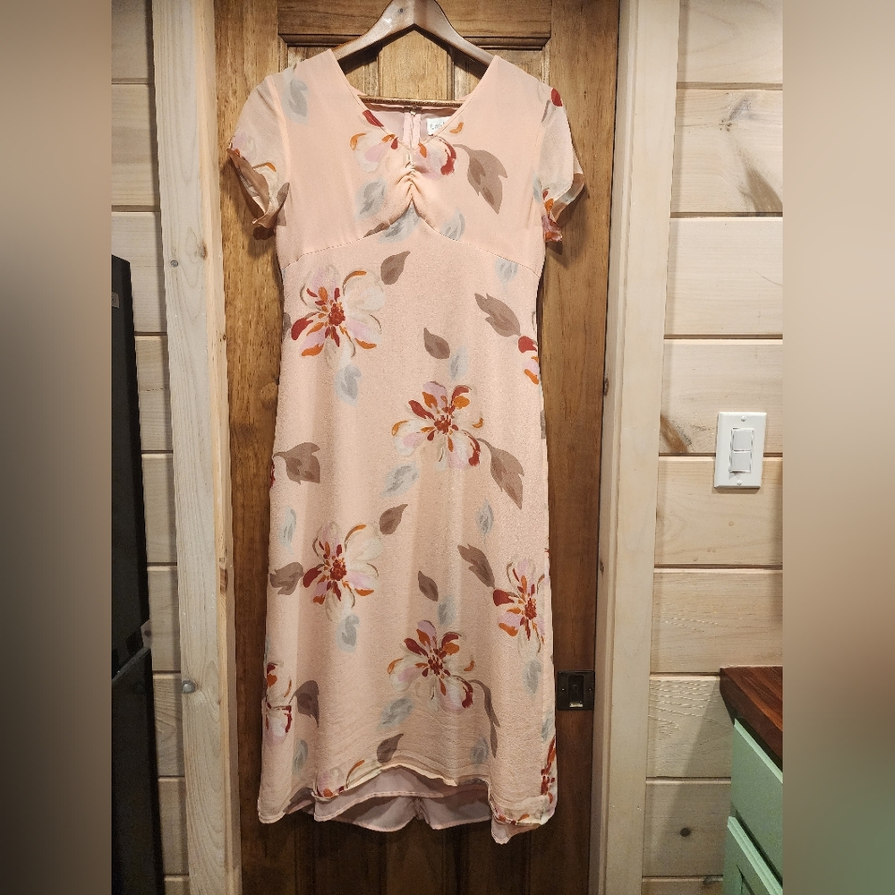 Vintage Chadwicks Pink Floral Silk Maxi Dress